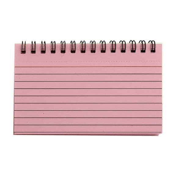 50 Pieces Multicolor Index Cards 3x5 Inches Ruled Index Cards Sprial Note Taking Paper In Multiple Colorsfor Learning Memory Recipe Memo Scratch Pad DIY Greeting Card, 1PC,Pink,4.9x3"