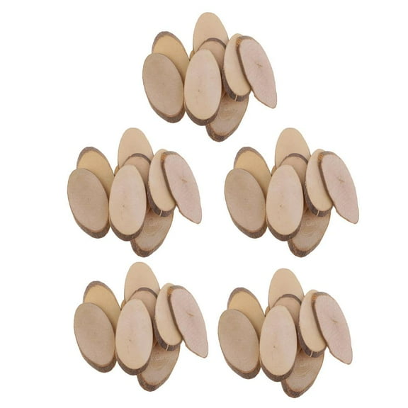 50 Pieces Natural Oval Rustic Wood Slices Log Slice, 8.5 - 9m, For Wedding Centerpiece, DIY Woodland Projects, Table Scatters, Country Decor