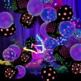 thumbnail image 1 of Neon Latex Balloons Glow in Dark Blacklight Party Decor, Polka Dots UV Reactive Balloons for Birthday Wedding Arch Theme Decoration (50-Pack), 1 of 8