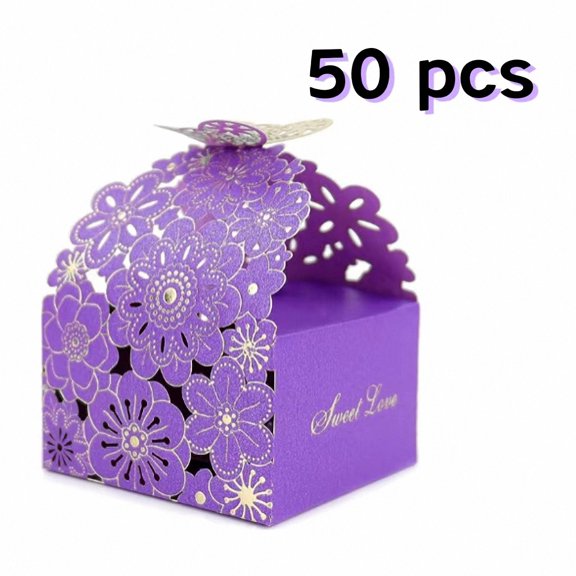 50 Pieces Per Pack, Candy Box, Multi-color Hollowed-out Petal Butterfly