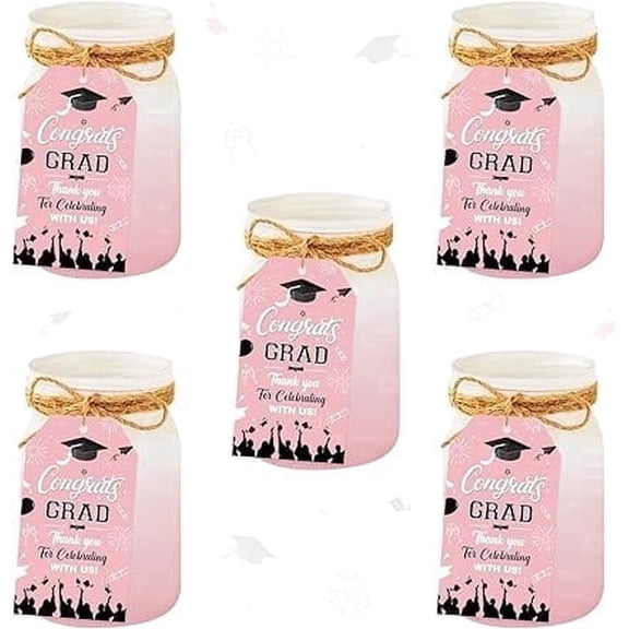 Cheereveal 50 Pieces Pink Graduation Thank You Favor Tags, Graduation Congrats Grad Thank You for Celebrating with Us Wrapping, High School Happy College Theme Hanging Labels Class of 2026 Decoration