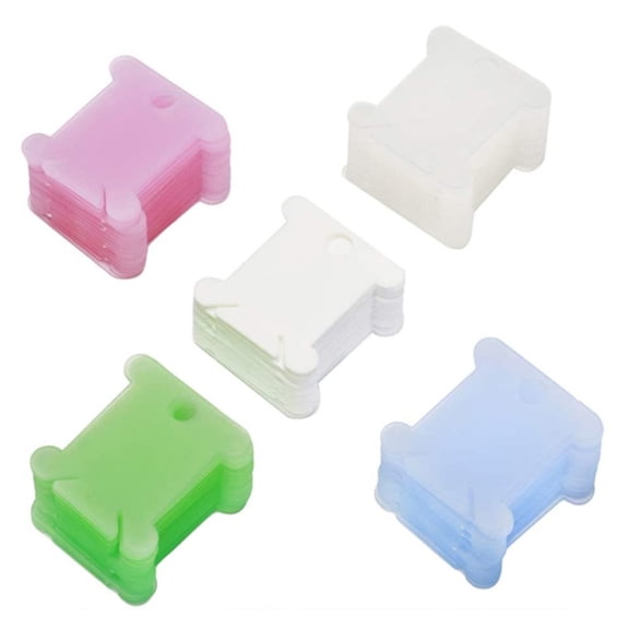 50 Pieces Plastic Floss Bobbins 1.37x1.49in Embroidery Thread Winder