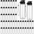thumbnail image 1 of 50 Pieces Plastic Water Bottle Bulk 17 oz Sports Adults Reusable Large Water Bottles with Leak Proof Flip Top for Adults Fitness(Black), 1 of 8