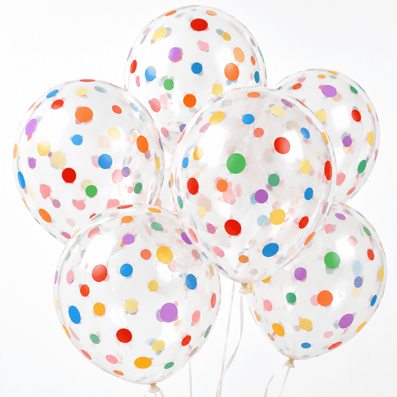 50 Pieces Polka Dot Balloons 12 Inchr With Rainbow Dots