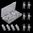 thumbnail image 1 of 50 Pieces Push Pin Clips for Cork Board Plastic Pushpin Tacks Thumbtacks Clothespin Paper Clips for Board Crafts Art Photo Offices Supplies (Clear Color), 1 of 5