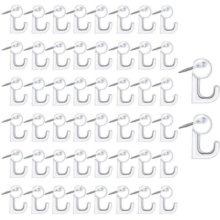 50 Pieces Push Pin Hangers Wall Pin Hooks, 15lbs Push Pin Hanger, Picture  Hanging Nails Thumb Tacks Marking Pins for Cork Board Map Photos Calendar,  Home Office Caf? School Supplies 
