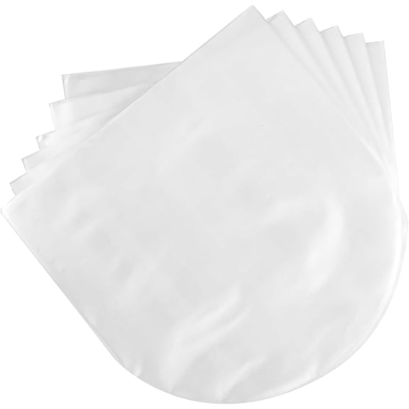 50 Pieces Record Sleeves,Bexikou 7 inch Vinyl Record Inner Sleeves, Anti Static Round Bottom Vinyl Protective Sleeves for Vinyl Record, Translucent