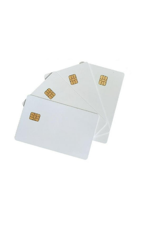 50 Pieces SLE4442 White Cards, SLE4442 White Cards ISO7816 RFID Contact Chip PVC Smart White IC Cards for SLE 4442