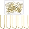 thumbnail image 1 of 50 Pieces Sewing U-pins Fork Pins Needlecrafts Pins Double Blocking Pins Stainless Steel Sewing Pins Multipurpose Straight Pins for Sewing Jewelry Display Home Decor (Gold,0.9 Inch Long), 1 of 7