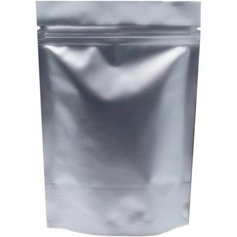 https://i5.walmartimages.com/seo/50-Pieces-Silver-Pure-Mylar-Foil-Bags-Smell-Proof-Stand-Up-Pouch-3-94mil-Thick-Aluminium-Zipper-Lock-Pouches-Resealable-Food-Storage-Bag-Zip-Snack-He_70747486-2d16-4647-acee-f82db3e92775.70c2fb60d75386c155420444cd7f3972.jpeg?odnHeight=768&odnWidth=768&odnBg=FFFFFF