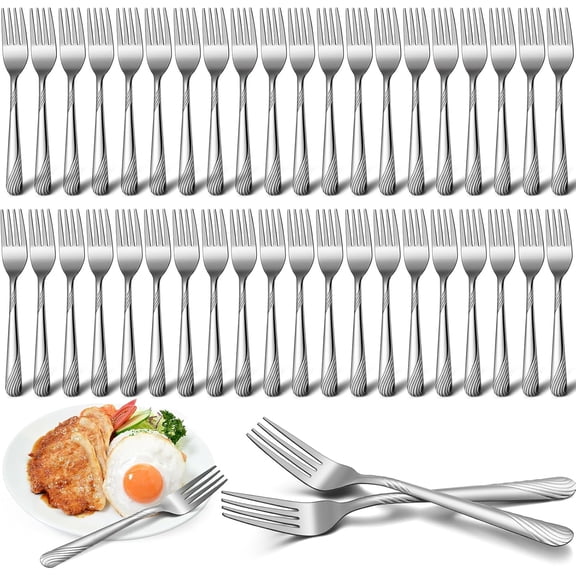 50 Pieces Stainless Steel Forks Silverware Set 6.7 Inches Dinner Flatware Salad Forks Bulk Mirror Polished, Dishwasher Safe, Use for Home, Kitchen and Restaurant