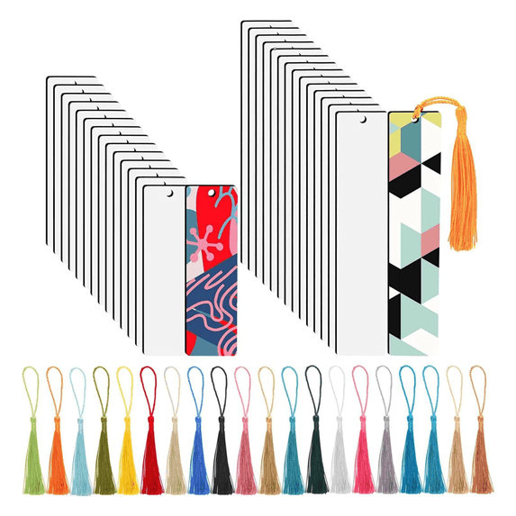 50 Pieces Sublimation Blank Acrylic Paper Clips Jumbo, 4x2 Inch Acrylic Sublimation Paperclips Large, Personalized DIY Heat Transfer Print Paper Clips