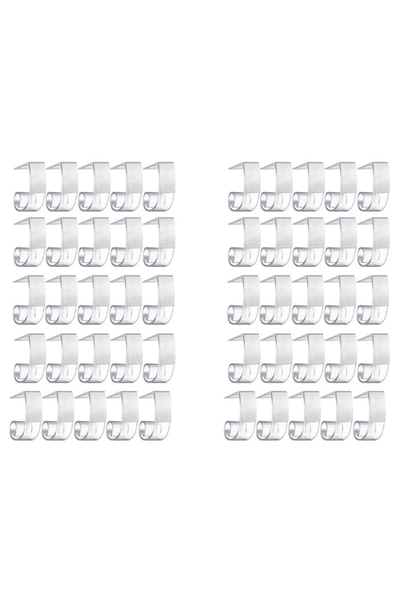 50 Pieces Table Skirting Clips Plastic Tablecloth Clips with Hook and Loop for Meeting Indoor Outdoor Events