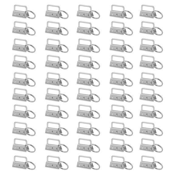 50 Pieces Tail Clip with for Key Rings Set for Key Tail Clips for Key Hardware for Wristlet Keychain Lanyar