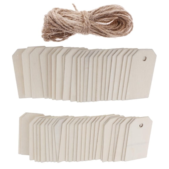 50 Pieces Unfinished Wooden Gift Tags Chalkboard Wedding Message Board Christmas Tree Ornament for Party Favors craft 56x30mm