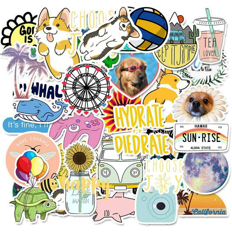 100 Pcs Cute Dog Stickers for Kids, Waterproof Vinyl Stickers for Kids for Water Bottle, Laptop,Phone,Skateboard Stickers Teens Girls and Boys Kids