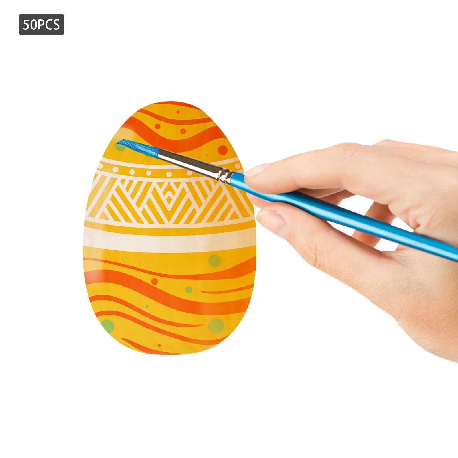 50 Pieces Wooden Eggs, DIY Crafts Eggs, Easter Decoration Eggs, Wooden Fake Eggs for Painting, Dyeing, Carving, and Coloring
