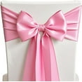 thumbnail image 1 of 50 Pink Chair Sashes Satin Chair Bows for Wedding Birthday Party Fiesta Decor - 7x108 Inches Chairs Ribbons Ties Fitted Banquet Folding Chairs Decorations, 1 of 13