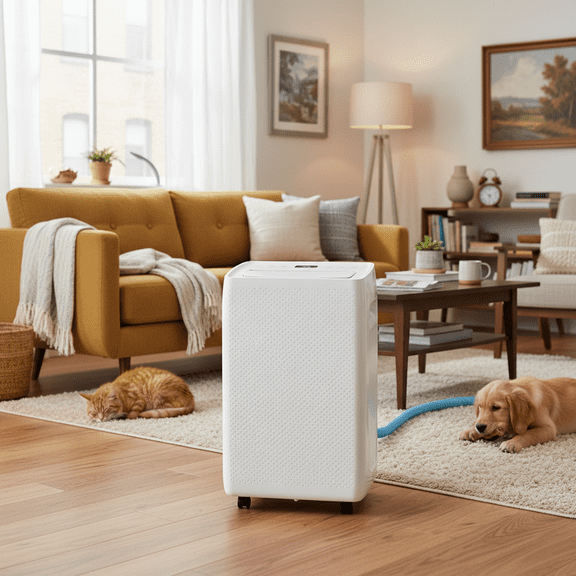 TINKLE WELL 50 Pint Dehumidifier with Auto Drain Hose, Quiet Moisture Control, Covers 3500 sq.ft, Portable for Basement Home, Bedroom, Bathroom