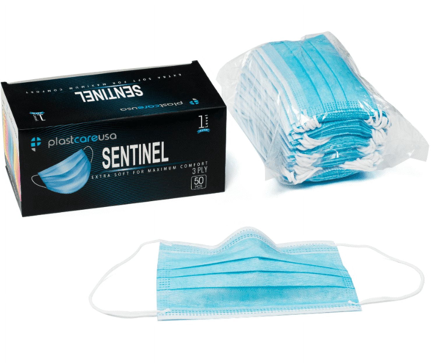 50 Plastcare USA 3Ply Ear-Loop Mask Level 1 (Blue) - Walmart.com
