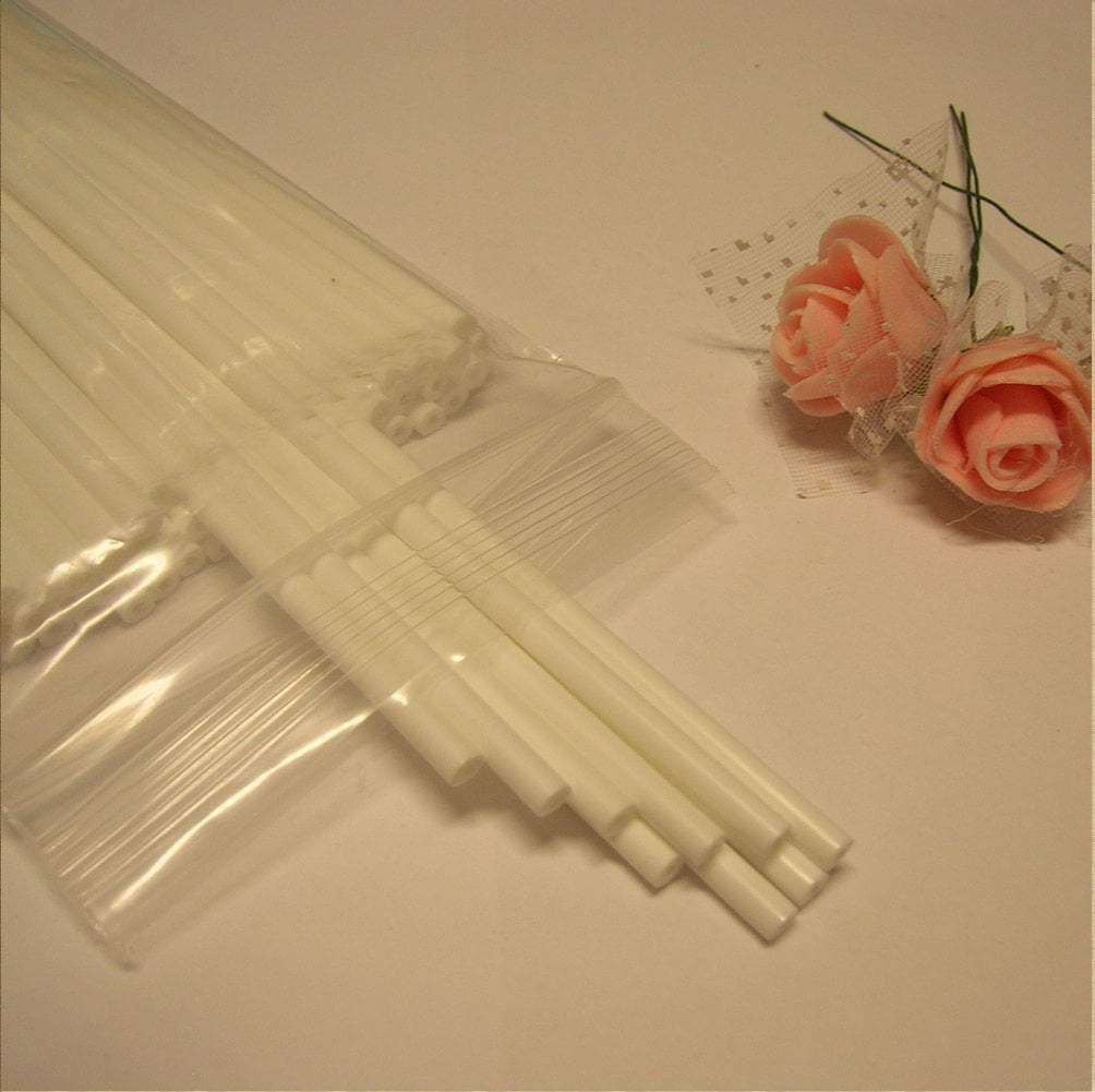 Weststone - 50pcs 8 X 5/32(4mm) Solid Crystal Clear Sticks for Cake Pops  Lollipop Candy and cake toppers - Reusable and no hollow