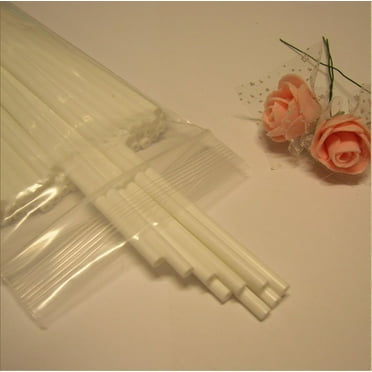 50 Plastic 6" x 5/32" (4mm)White Lollipop Sticks for Cake Pops or Lollipop Candy