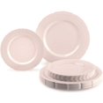 thumbnail image 1 of 50 Plates Pack (25 Guests)-Extra Heavyweight Vintage Wedding Disposable/Reusable Plastic Plates -25 x 11'' Dinner + 25 x 8.25'' Salad/dessert (Chateau Blush Pink), 1 of 10