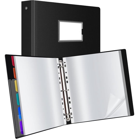 50-Pocket Binder with Plastic Sleeves for Letter/A4 Size(11" x 8.5"), Document Binder Organizer for Papers, Certificates and Artwork, Colorful PP Divider Pages for Presentation