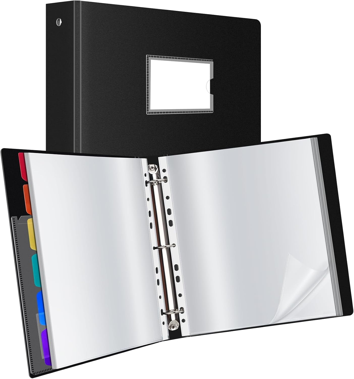 50-Pocket Binder with Plastic Sleeves for Letter/A4 Size(11" x 8.5"), Document Organizer Papers, Certificates and Artwork, Colorful PP Divider Pages Presentation