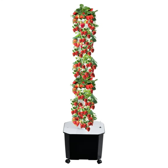 50-Pod Hydroponic Growing System, 10-Tier Vertical Garden Tower with Water Pump, Indoor Outdoor Gardening for Beginners