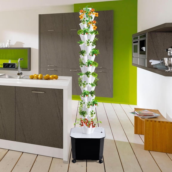 50-Pod Hydroponic System, 10-Tier Vertical Garden Tower with Timer, Hydroponics Growing System with 50L Water Tank for Indoor Outdoor Plants