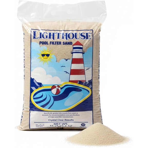 50 Pound Pool Filter Sand, Safe and Odorless Crystalline Silica Filtration Media for Swimming Pool Systems Maintenance
