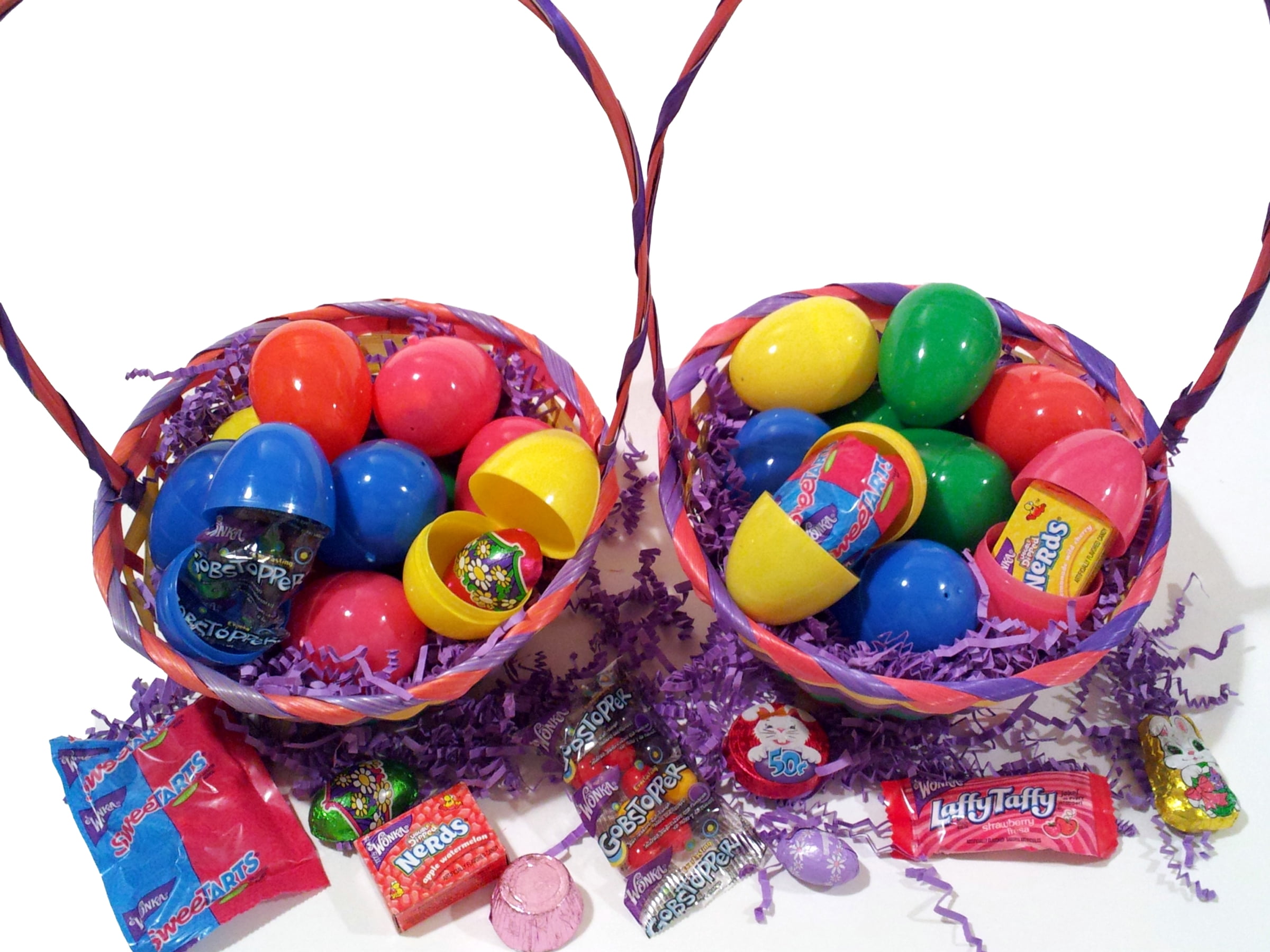50 Pre-Filled Easter Eggs for Egg Hunt, Solid Colors, Brand