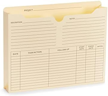 50 Project File Folders, Reinforced Straight Cut Tab, 2 Inch Expansion ...