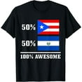 thumbnail image 1 of 50% Puerto Rico 50% El Salvador Puerto Rican Salvadorian T-Shirt, 1 of 4