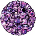 50 Purple Gothic Graffiti Stickers Diy Personality Notebook Material