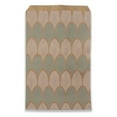 thumbnail image 1 of 50 Qty 6" x 9" Decorative Flat Paper Gift Bags - Baby-Blue Leaf Pattern on Brown Kraft Bags - For Sales/Treats/Parties Cookies/Gifts - N'icePackaging, 1 of 7