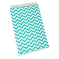 thumbnail image 1 of 50 Qty 6" x 9" Decorative Flat Paper Gift Bags - Teal Blue Chevron Pattern on White Kraft Bags - for Sales/Treats/Parties Cookies/Gifts - N'icePackaging, 1 of 8