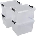 50 Quart Clear Containers/Bins with Lid，Wheels and Latching Handles