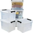 50 Quart Clear Containers/Bins with Lid，Wheels and Latching Handles