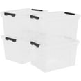 50 Quart Plastic Storage Bins with Lids and Wheels, Large Clear Plastic