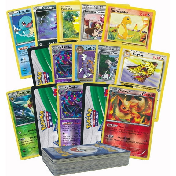 50 Random Pokemon Cards with Rares and Foils! Includes 10 Pokemon Online TCG Codes!
