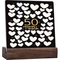 50 Reasons Why We Love You Sign,50Th Birthday Decorative Ceramic Desk Sign Desk Decor,50Th Birthday Gifts For Women Men,Great 50Th Anniversary Or 50Th Birthday Party Decoration