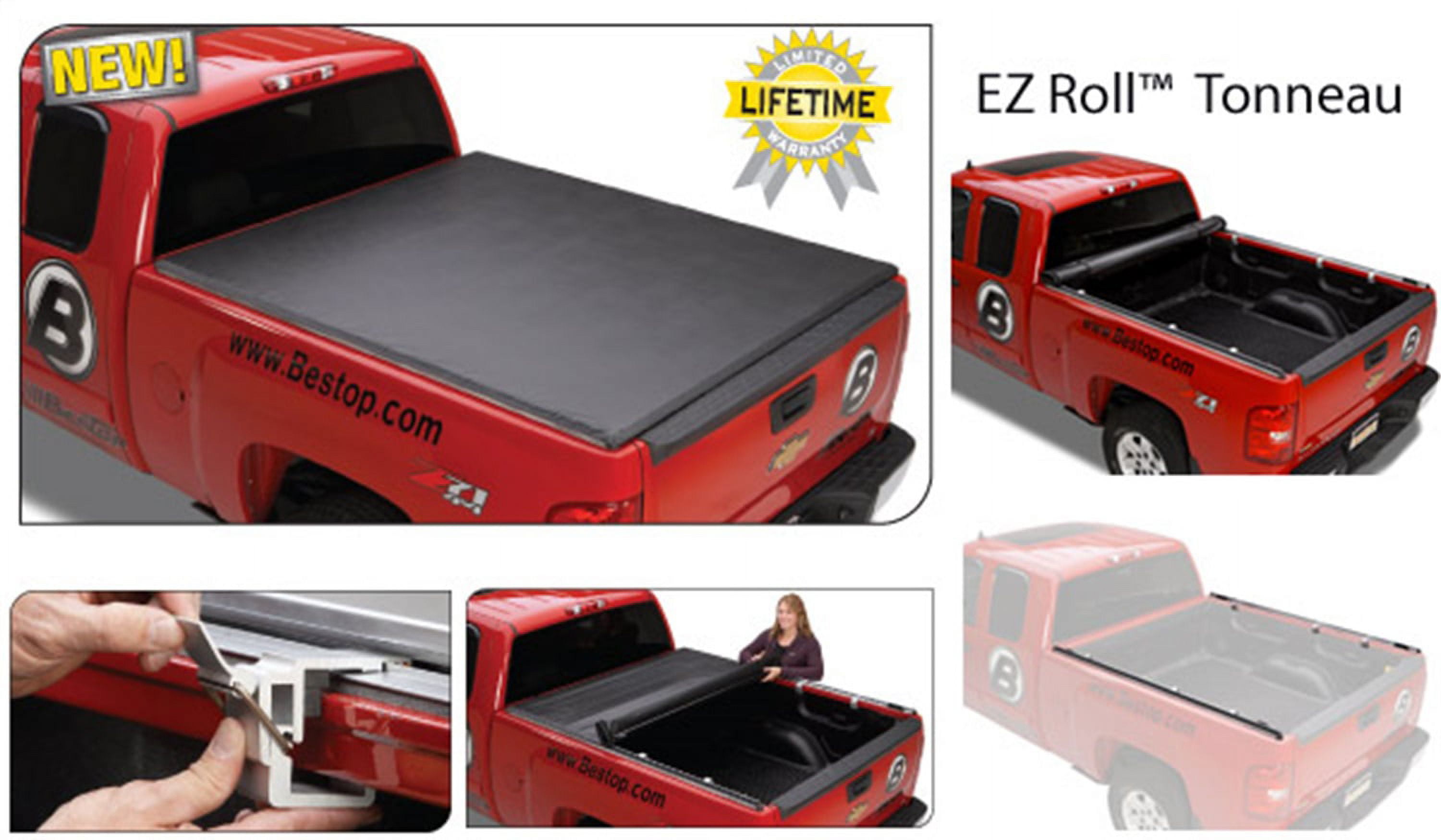 $50 Rebate Available - Bestop 19110-01 F150/04-04 F150 Heritage Ld 6.5' Bed Ez-Roll Tonneau Cover, Black Fits select: 1997-2003 FORD F150, 2004 FORD F-150 HERITAGE