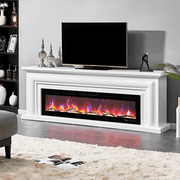 50" Recessed Smart Fireplace, WiFi Alexa Control with 3d Flames, Dual Power Heating 750w Eco/1500w Turbo, 12 Color LED Crackling Sound Wall Mount Design Child Lock