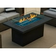 thumbnail image 1 of 50" Rectangular Concrete Smokeless Fire Pit for Patio, Table W/ Glass Guard and Crystals in Gray (50" Rectangular Gray, Onyx Black), 1 of 6