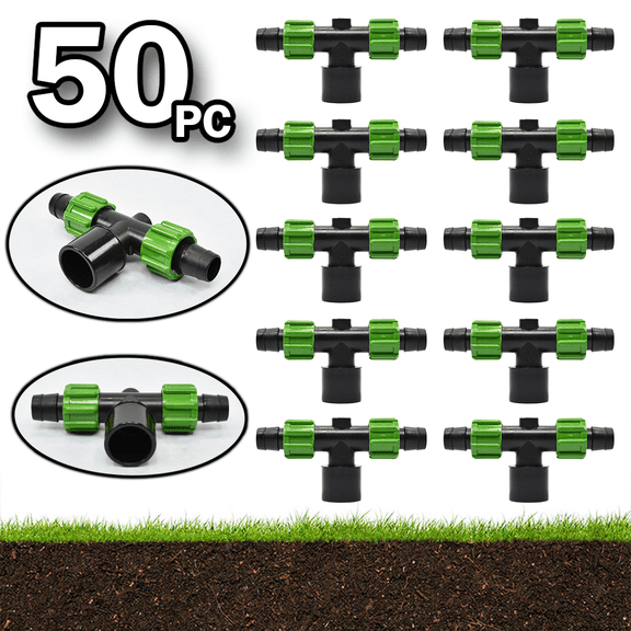 (50) Rivulis Tape-Loc 5/8" x 1/2" Socket 3/4" Spigot Tee Irrigation Twist lock