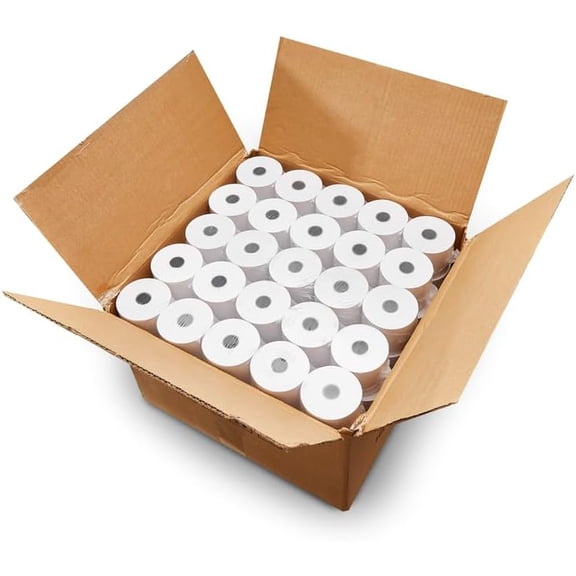 (50 Rolls) 2 1/4 x 150 ft White Adding Machine Tape Paper Rolls Premium One Ply Register/Adding Machine/Calculator Paper Rolls Printing Calculator 10 Key$$Office