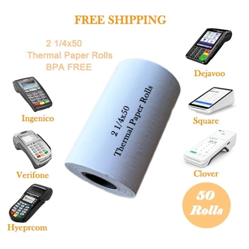 50 Rolls 2 1/4" x 50' Thermal Receipt Cash Register Credit Card Paper BPA Free