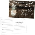 thumbnail image 1 of 50 Rustic Mason Jar Save The Date Cards for Wedding, Engagement, Anniversary, Baby Shower, Birthday Party, Wood Save The Dates Postcard Invitations, 1 of 8